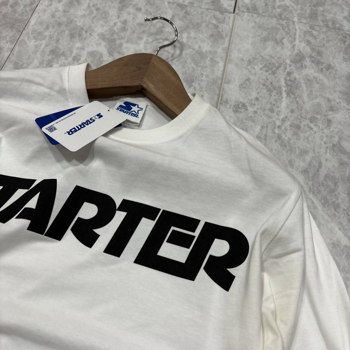EE ＊ 着心地抜群 '人気モデル' STARTER スターター 長袖 ロゴプリント Tシャツ / カットソー L メンズ トップス X50209J 白の画像3