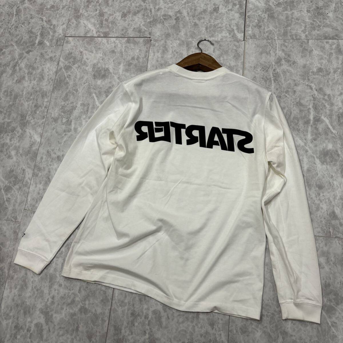 EE ＊ 着心地抜群 '人気モデル' STARTER スターター 長袖 ロゴプリント Tシャツ / カットソー L メンズ トップス X50209J 白の画像4