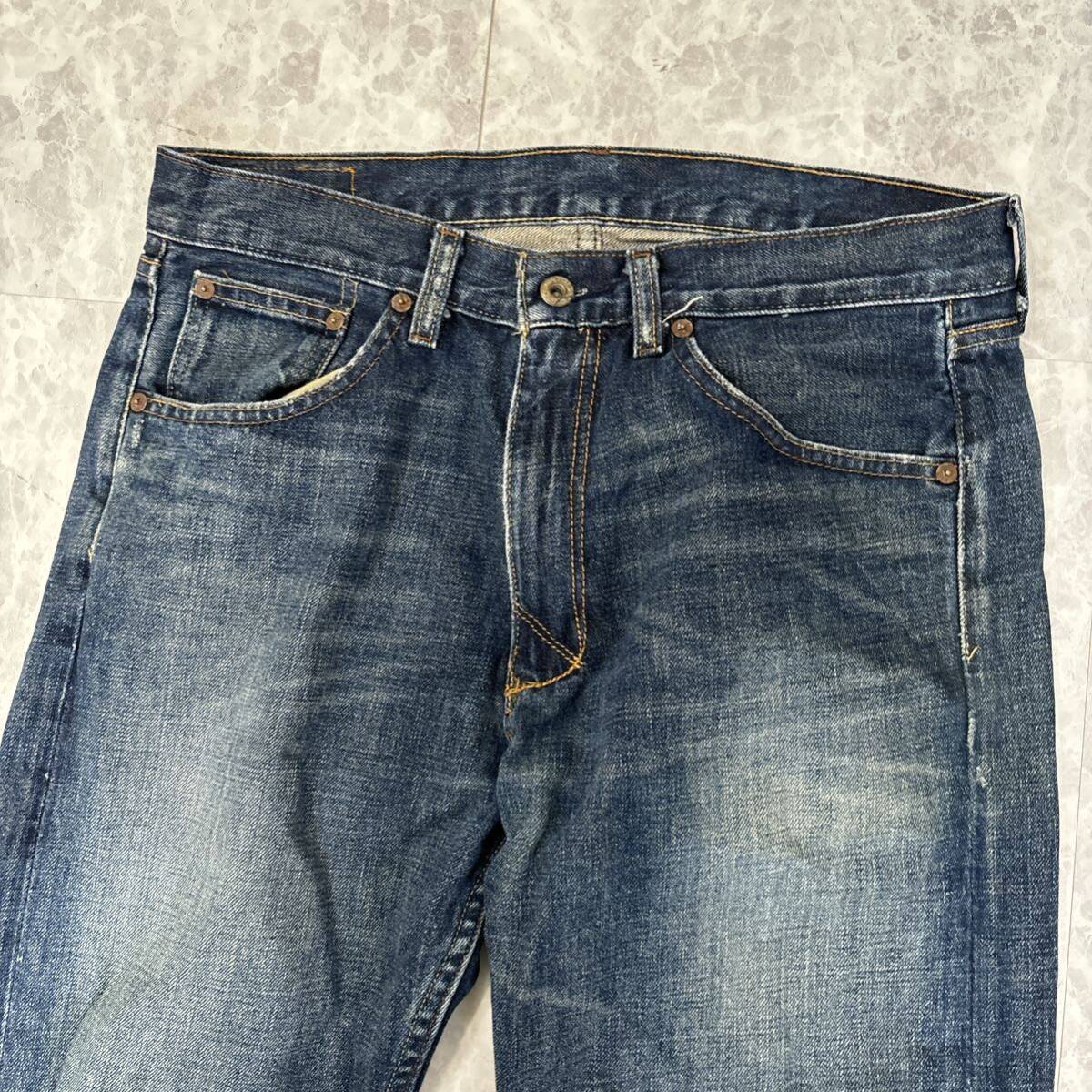 MM ＊ メキシコ製 古着 '希少 廃盤モデル' POLO JEANS ASHMORE ORIGINAL RL ラルフローレン STRAIGHT デニムパンツ / ジーンズ W31 L32の画像3