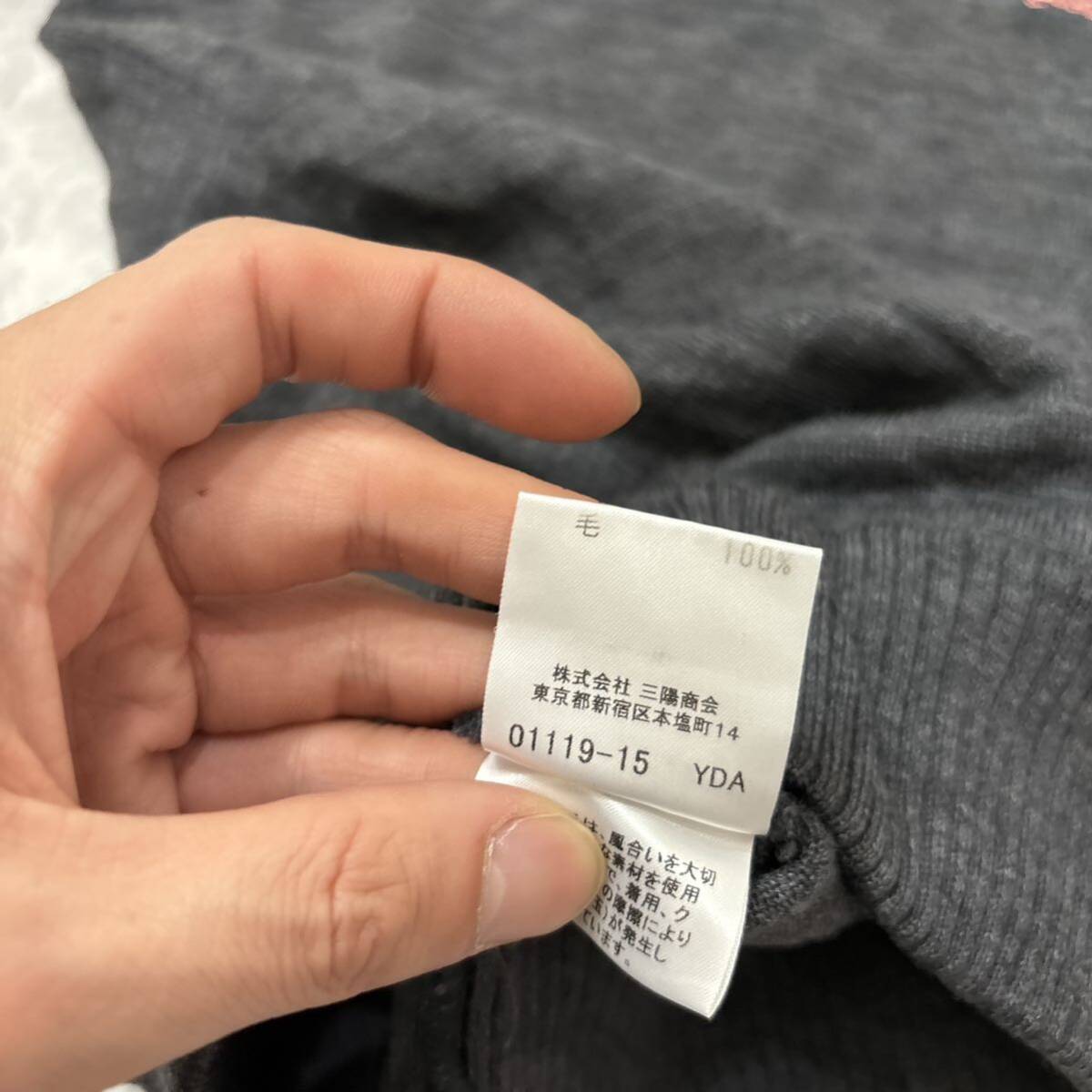 AA ＊ 国内正規品 '高級婦人服' BURBERRY BLUE LABEL バーバリー 7分袖 WOOL ニット 一部 チェック柄 セーター 38 レディース トップスの画像6