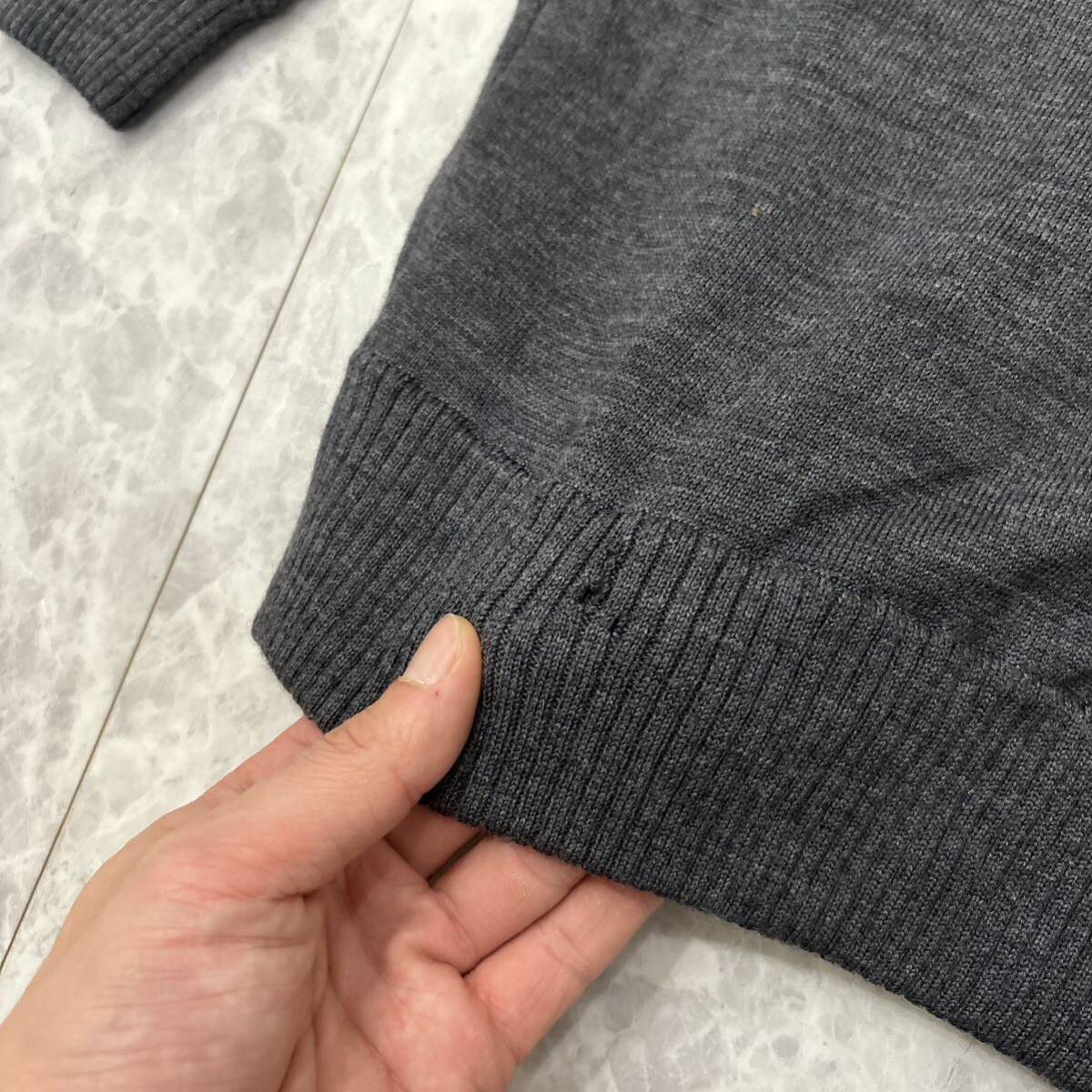 AA ＊ 国内正規品 '高級婦人服' BURBERRY BLUE LABEL バーバリー 7分袖 WOOL ニット 一部 チェック柄 セーター 38 レディース トップスの画像9