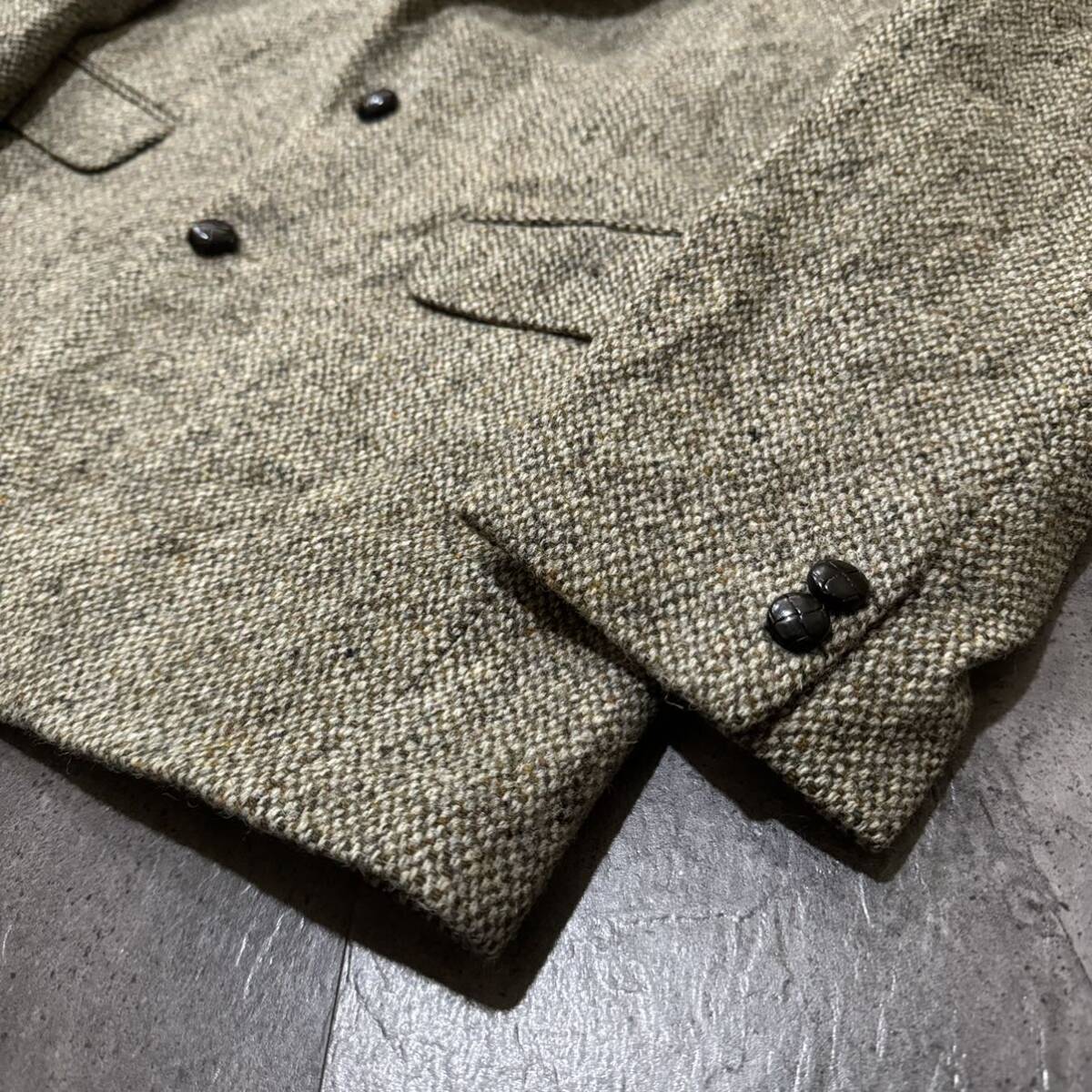 T ☆ 極上!!HARRIS TWEED/ハリスツイード社製生地 '英国製' DUNN & Co. クルミ釦 テーラードジャケット size:R40 メンズ アウター 紳士服の画像5