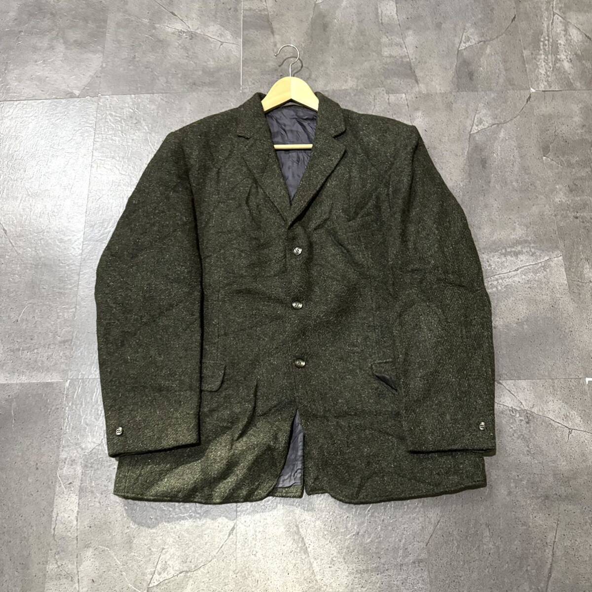 R ☆ 高級感溢れる!! '洗練されたデザイン' HARRIS TWEED ハリスツイード 3ボタン ツイード テーラードジャケット 紳士服 メンズ アウターの画像1