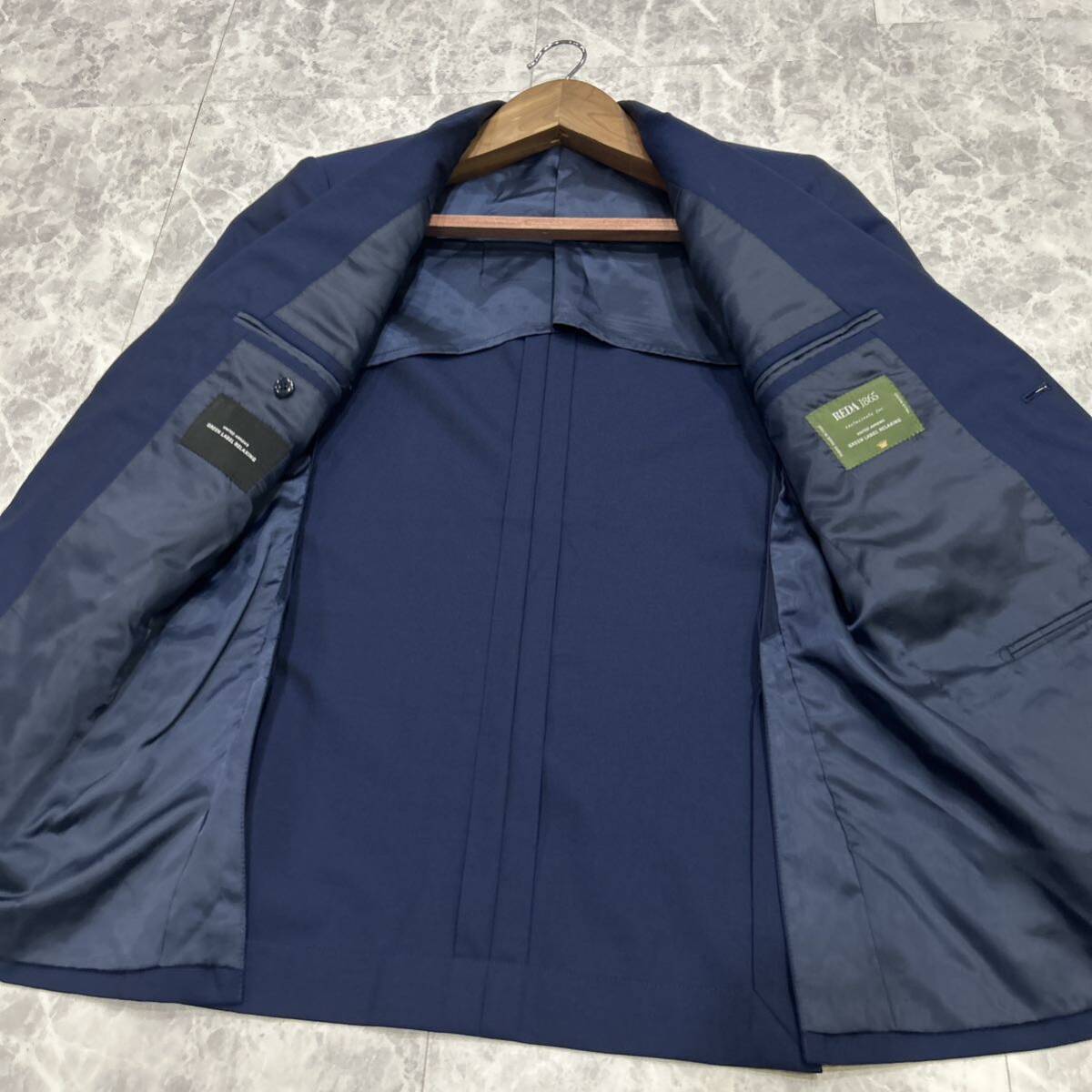 V ■ 人気モデル '豪華 2点セット' GREEN LABEL RELAXING グリーンレーベルリラクシング REDA 1865 スーツ 上下 セットアップ 46/80 紳士服の画像6