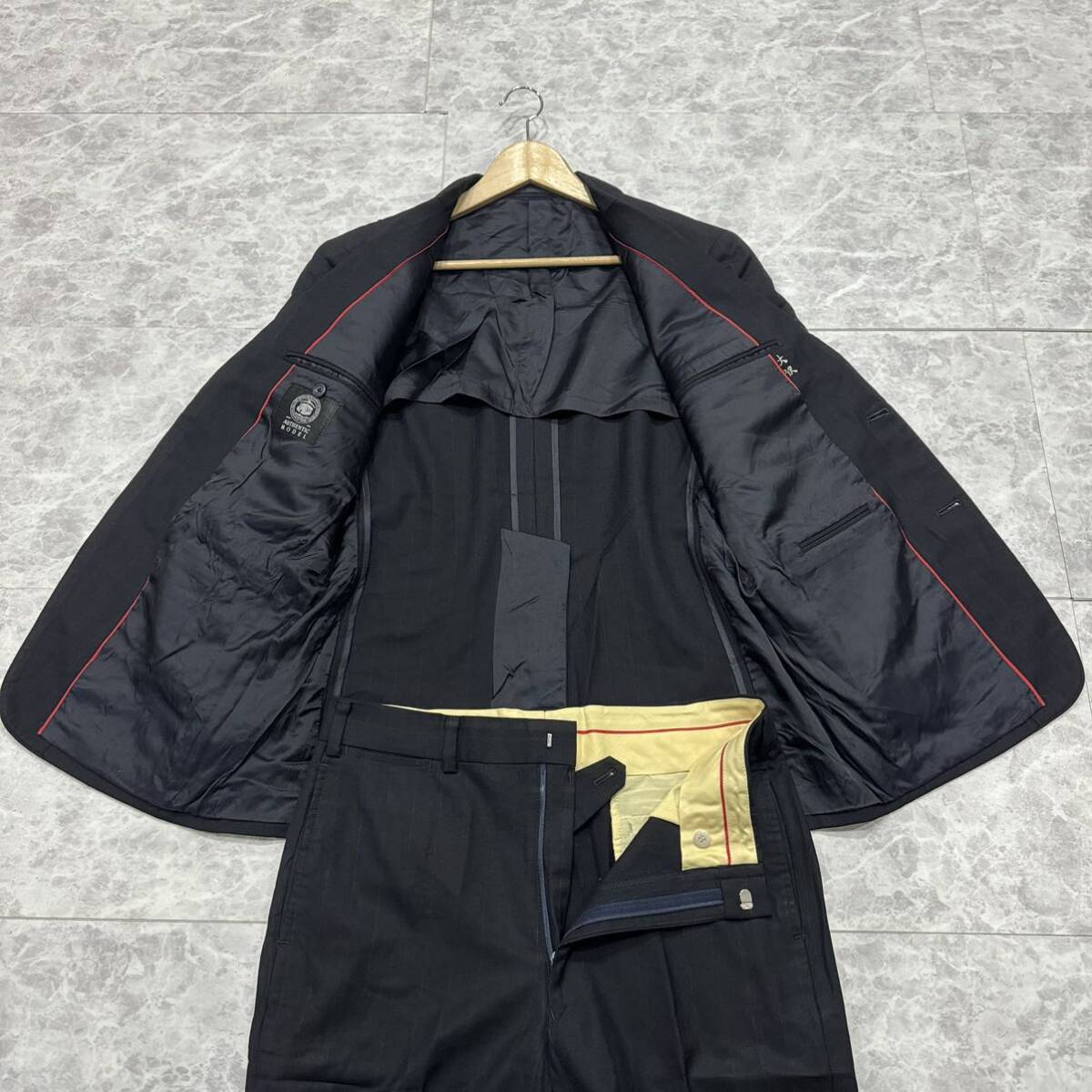 A ☆ 高級感溢れる!! '日本製' J.PRESS ジェイプレス 上下 セットアップ WOOL100%生地 スーツ 紳士服 109JA64Wジャケット & パンツ BLK 黒_画像8