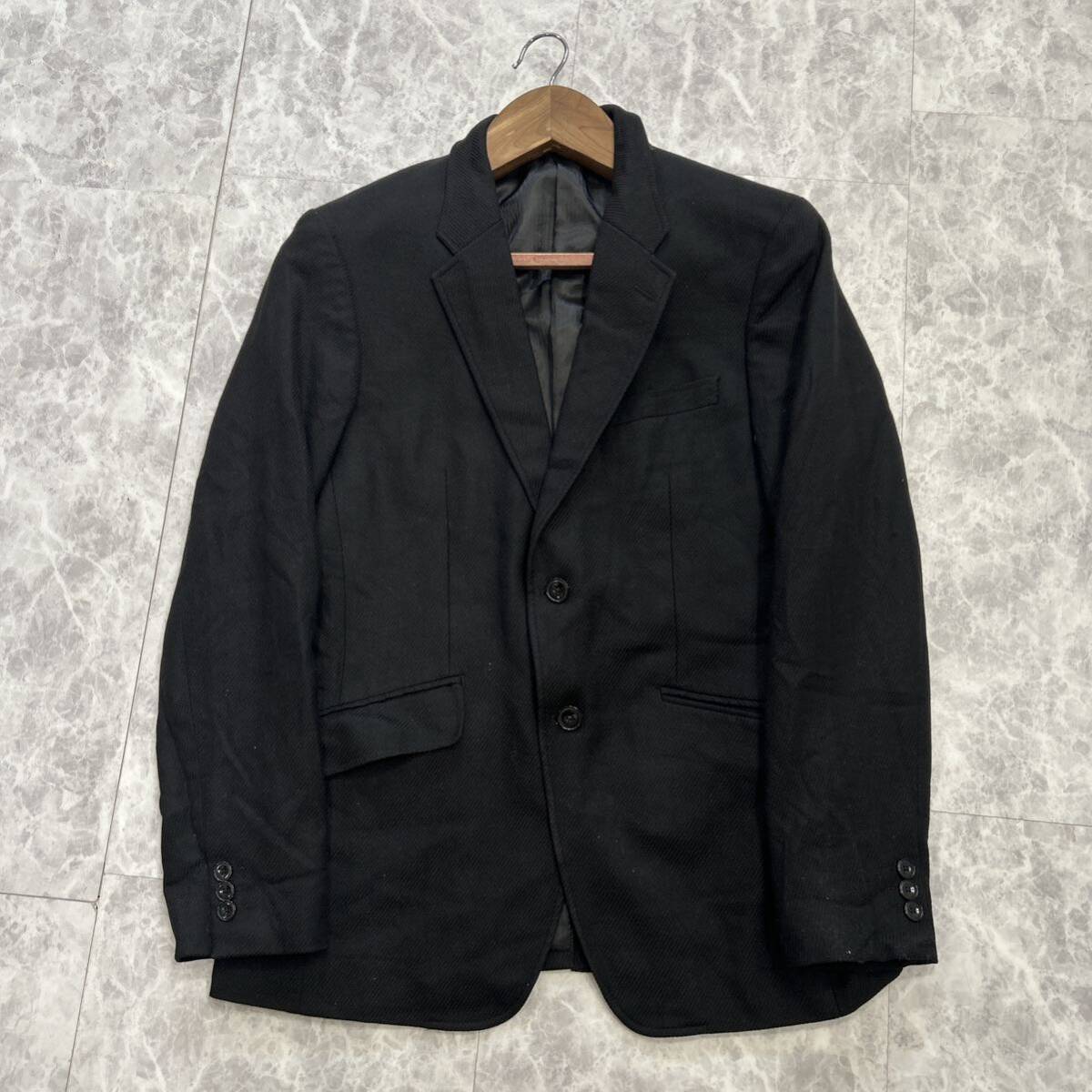 B # сделано в Японии \'.. осуществлен дизайн \' TAKEO KIKUCHI Takeo Kikuchi высокое качество WOOL tailored jacket size3 мужской джентльмен одежда внешний BLACK