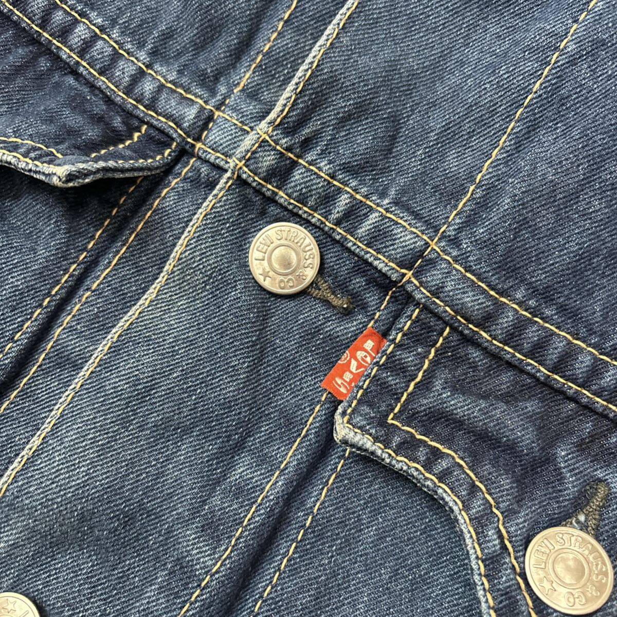 W ＊ 古着 02年製 Y2K '人気シルエット' LEVI’S リーバイス 70901 高品質 3rd デニムジャケット Gジャン M メンズ アウター C56の画像8