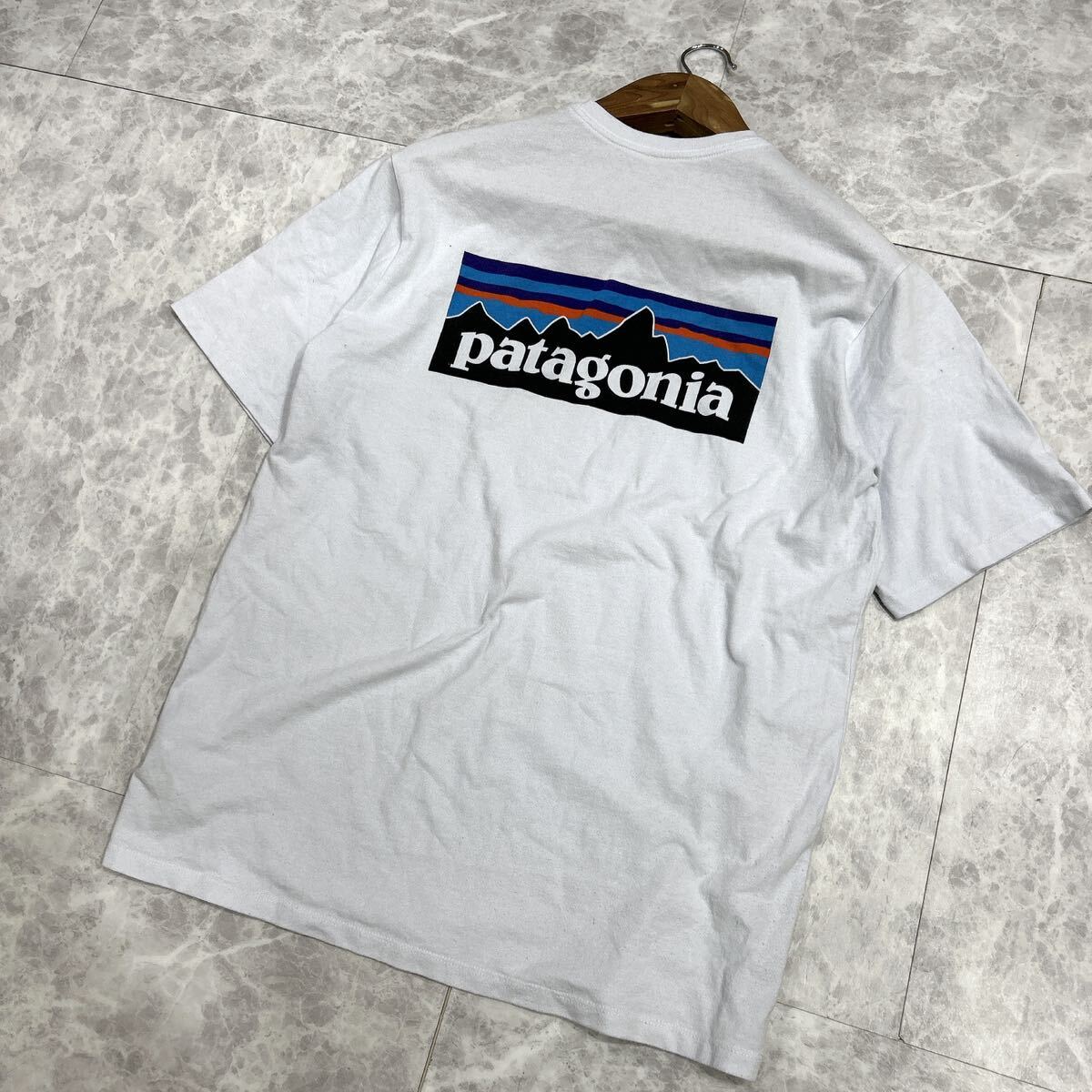 DD ■ メキシコ製 '人気モデル' Patagonia パタゴニア 半袖 ロゴ入り Tシャツ / カットソー sizeM 着心地抜群 メンズ 紳士服 トップス の画像1