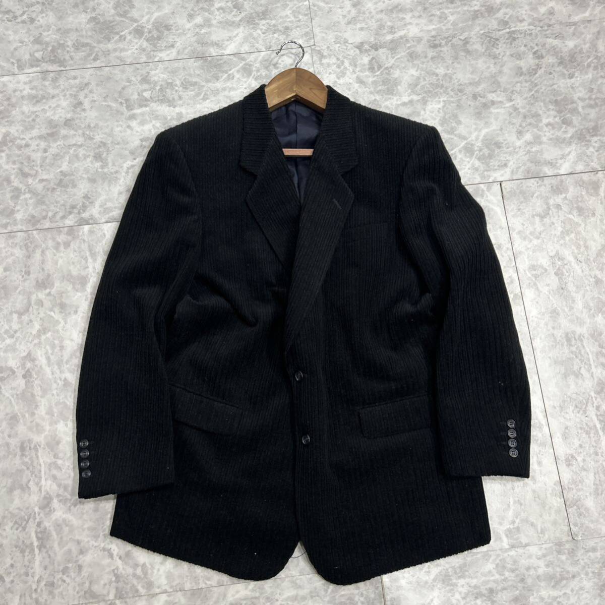 F ■ 高級ラグジュアリー服 '人気モデル' GIVENCHY ジバンシー SILK × カシミヤ混 WOOL コーデュロイ テーラードジャケット 100 96 175 _画像2