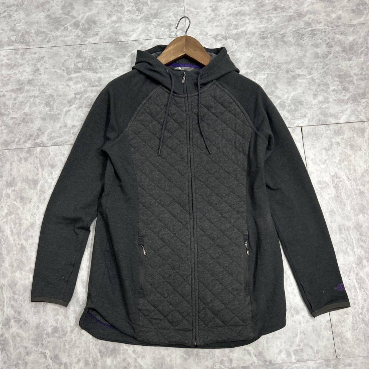 F ■ 人気モデル '洗礼されたデザイン' THE NORTH FACE ノースフェイス 素材 切り替え ジップアップ パーカー sizeM 上着 アウター 古着の画像2