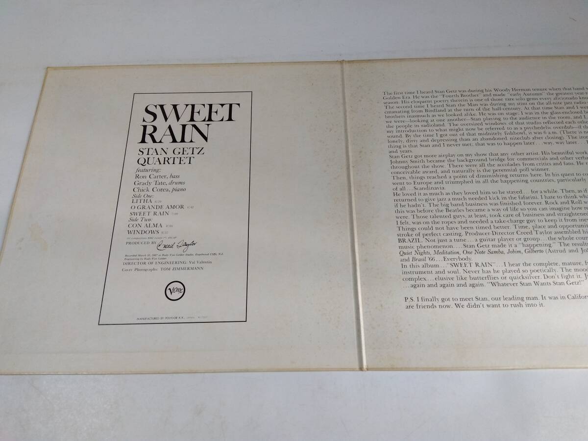 レコード　スタン・ゲッツ・クァルテット　スウィート・レイン　STAN GETZ QUARTET　SWEET RAIN_画像3