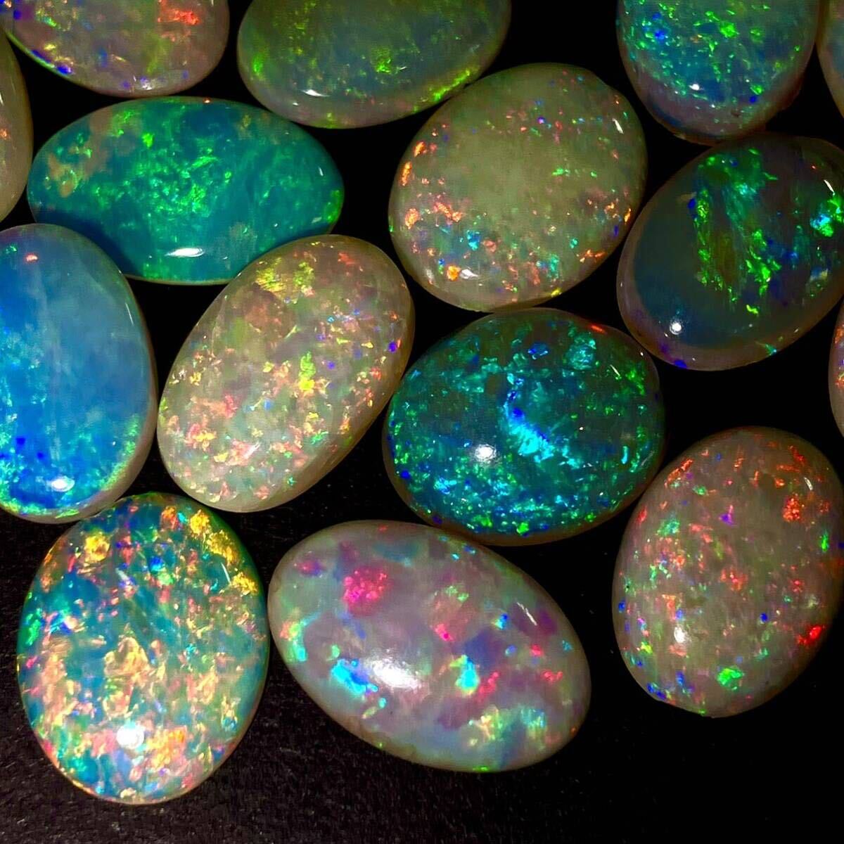 遊色効果!!(天然オパール27点おまとめ)a 100ct ルース 裸石 宝石 ジュエリー jewelry opal 遊色 water fire white s_画像1