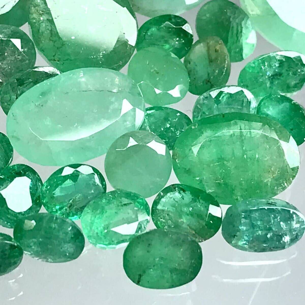 (天然エメラルドおまとめ)a 30ct 裸石 宝石 コランダム beryl jewelry ジュエリー ベリル emerald i②の画像2
