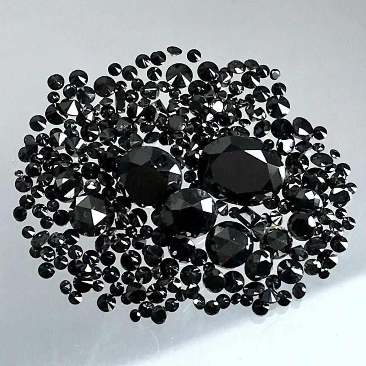 大量!!(天然ブラックダイヤモンドおまとめ10ct)a 約2g ルース 裸石 宝石 ジュエリー jewelry black diamond iの画像3