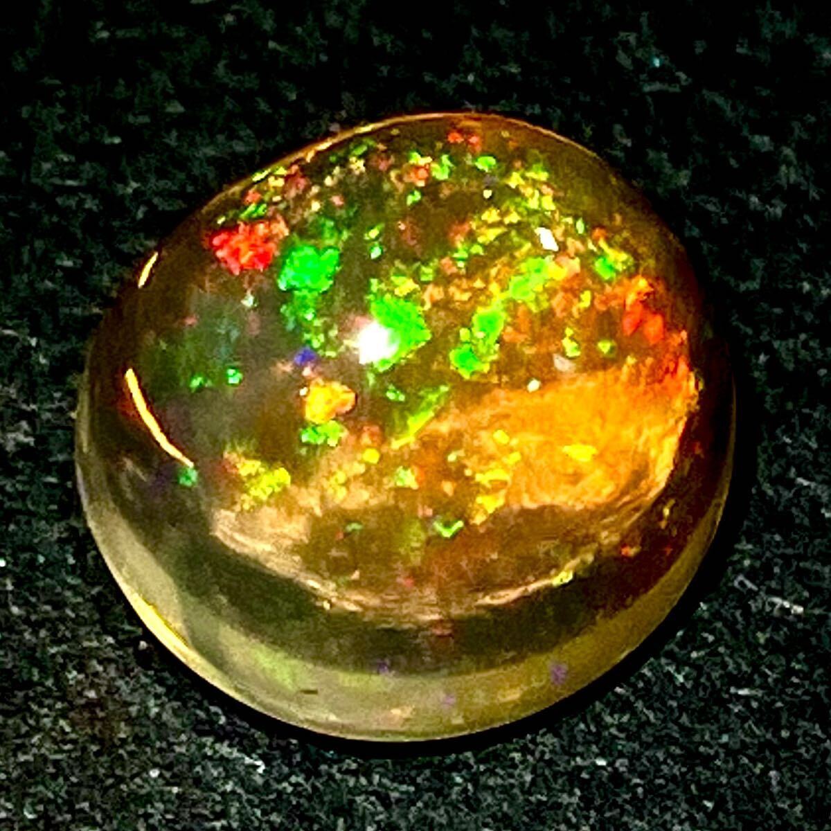 遊色効果!!(天然ファイアオパール3.633ct)a 約9.8×8.9mm ルース 裸石 宝石 ジュエリー fire jewelry opal sの画像2