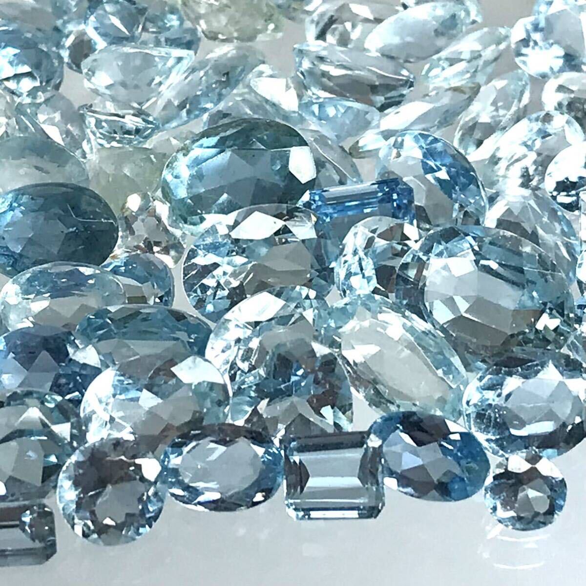 (天然アクアマリンおまとめ 50ct)a ルース 裸石 宝石 ジュエリー jewelry aquamarine ベリル i②の画像1