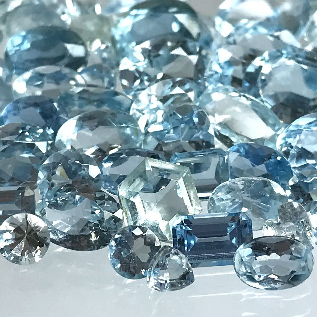 (天然アクアマリンおまとめ 50ct)a ルース 裸石 宝石 ジュエリー jewelry aquamarine ベリル i②の画像2