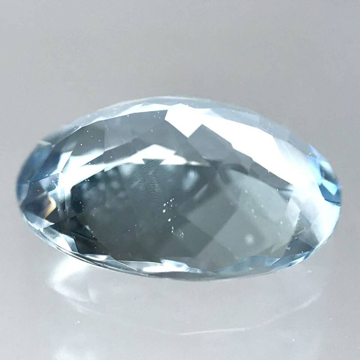 (天然アクアマリン1.065ct)a 約8.2×6.1mmソーティング付 ルース 裸石 宝石 ジュエリーaquamarine i の画像2