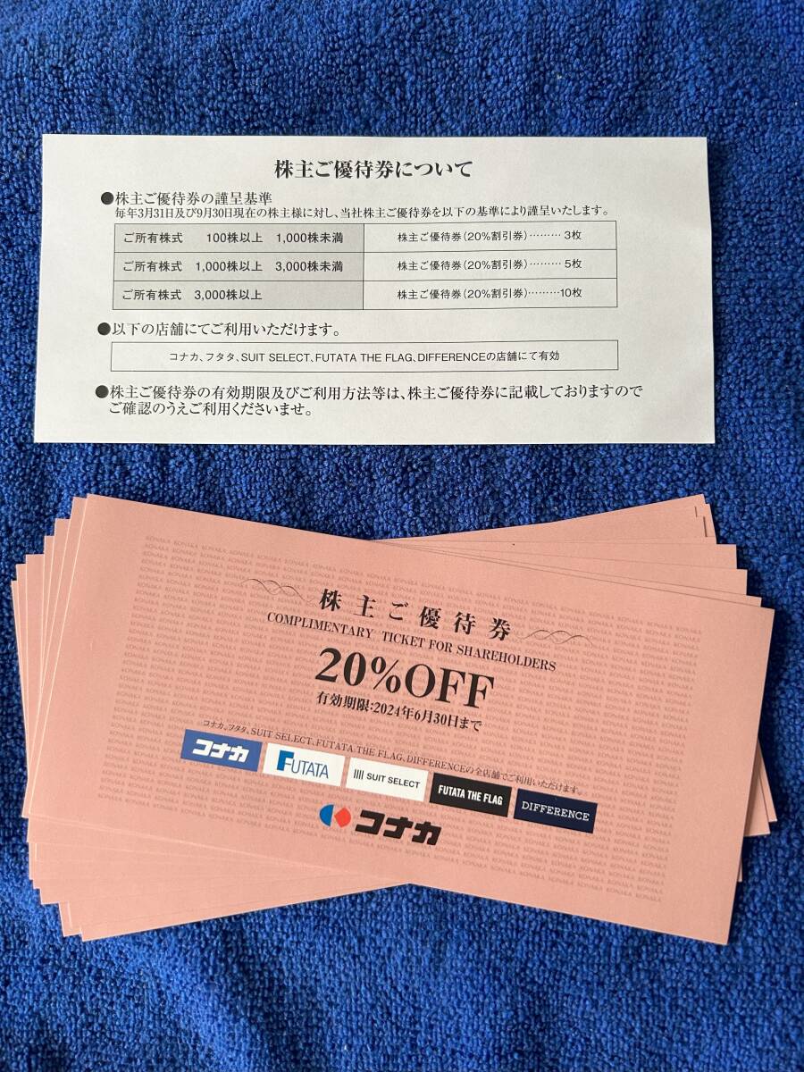 コナカ　株主優待券　2024年6月30日まで有効_画像1