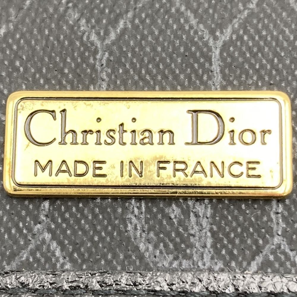 クリスチャンディオール ショルダーバッグ 無地 内側ハニカム柄 ブラック レザー レディース Christian Dior_画像9