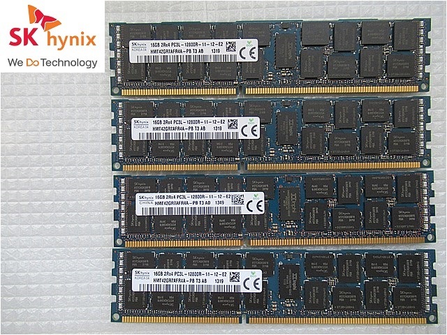 【今週のサーバー向けメモリ（保証付き）】SKhynix 2R*4 PC3L-12800R-11-12-E2 16GB*4枚 計64GBの画像1