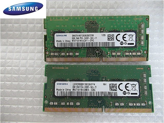 ラスト一式【今週のノート向けメモリ（保証期間付き）】SAMSUNG 1R*8 PC4-2400T-SA1-11 8GB×2枚 計16GBの画像1