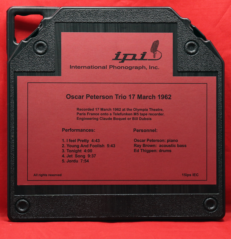 ♪ 美再生 ★ 高音質！10号オープンリール ipi ★ Oscar Peterson 1962 巴里ライブ【MONO 2-TRACK 38cm IEC】Ray Brown, Ed Thigpen ミントの画像2