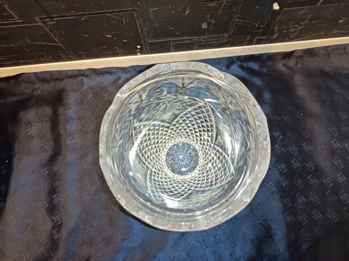 nn0202 103 Royal Brierley ロイヤルブライアリー フルーツコンポート 花瓶 2点 まとめ売り セット 中古 現状品 クリスタルガラス ガラスの画像7