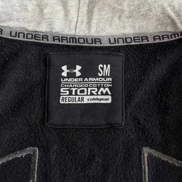 UNDER ARMOUR Under Armor вышивка Logo хлопок тренировочный Zip Parker обратная сторона ворсистый f-ti- капот спорт tops SM черный 