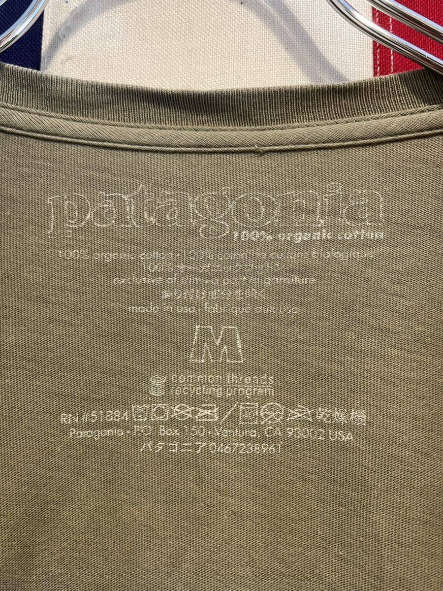 ★USA製★patagonia★パタゴニア★バックロゴ★P-6ロゴ★長袖Tシャツ★ロンT★カットソー★オーガニックコットン100%★カーキ★Mサイズ★の画像6