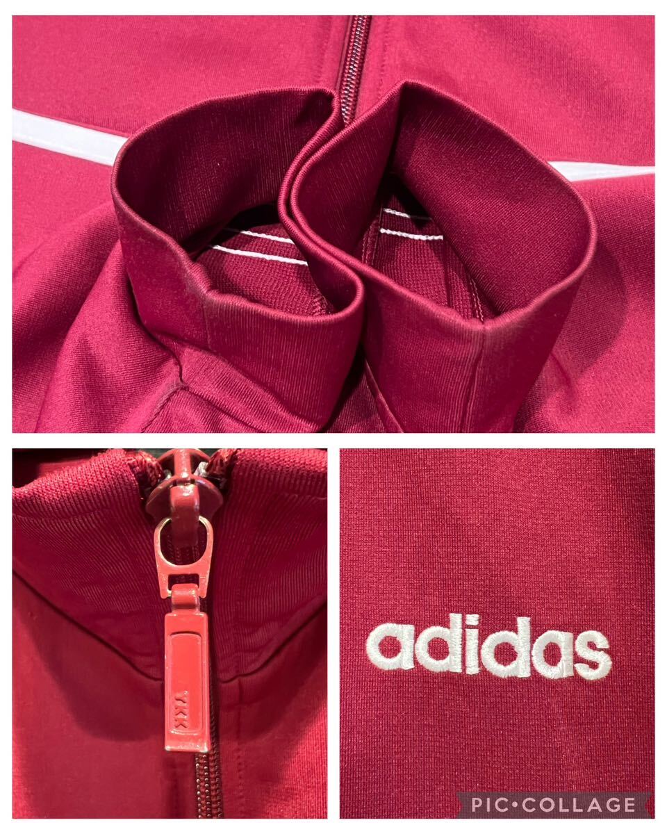 *00s*adidas* Adidas * спортивная куртка * джерси * три линия * вышивка Logo * балка gun ti-* красный серия *O*XL размер *755175*