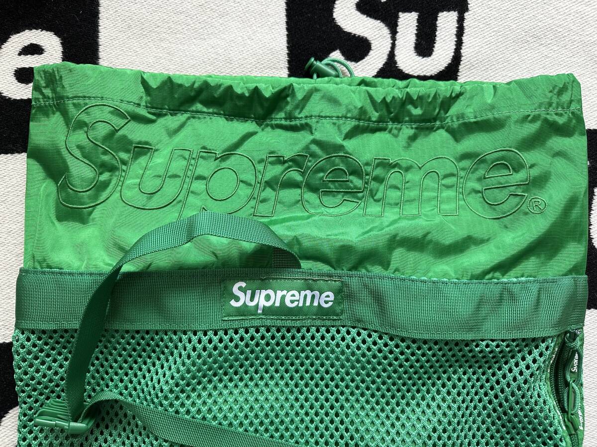 【100円スタート～即決あり 美中古】Supreme 23/SS Mesh Backpack Green／メッシュバックパック／リュック／緑_画像6