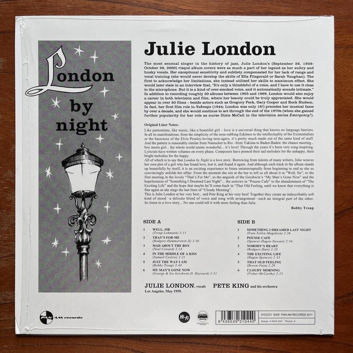 【極美！限定 180g重量盤 シュリンク ジャズヴォーカル名盤】JULIE LONDON『LONDON BY NIGHT』ジュリー・ロンドン/SEXY 美女ジャケ最高峰！_画像2