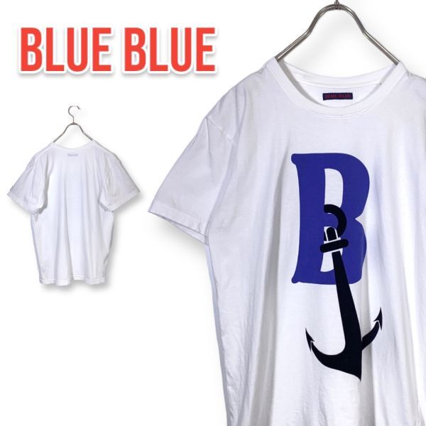 BULEBULE ブルーブルー マリン イカリ ロゴ Tシャツ サイズ１ ホワイト 日本製 匿名配送_画像1