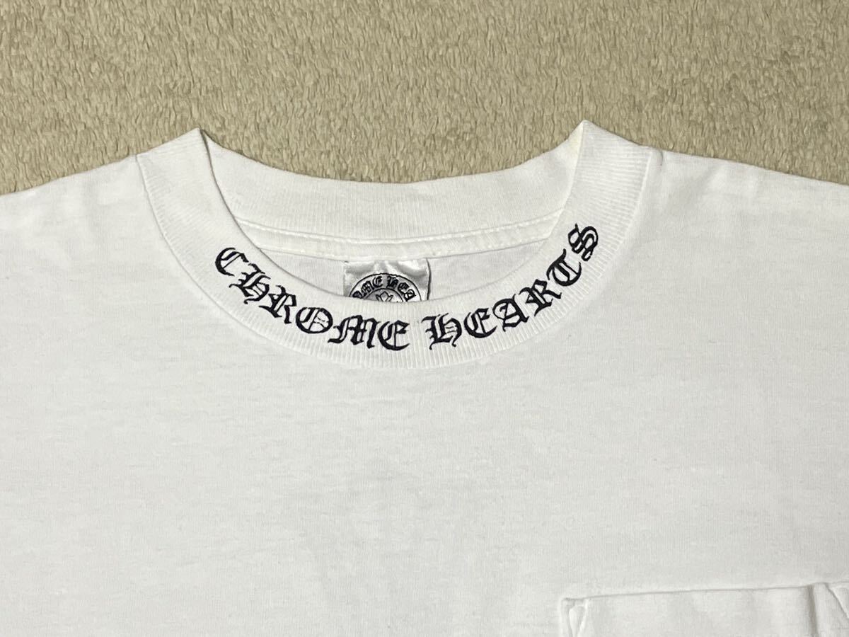 クロムハーツ フローラル クロス ネックロゴ ホースシュー Tシャツ サイズS ホワイト CHROME HEARTS FLORAL CROSS T-SHIRT white 白 半袖_画像6