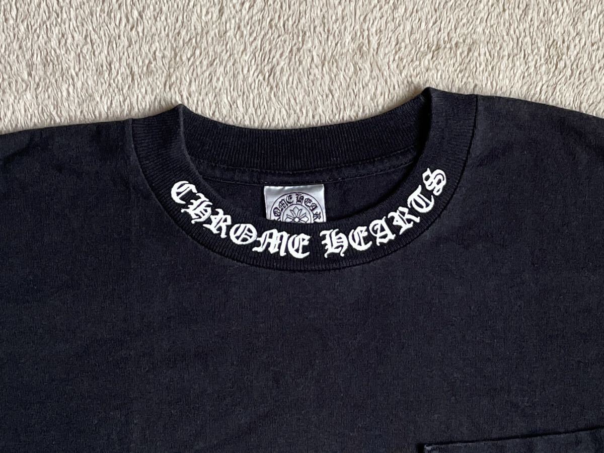 クロムハーツ フローラル クロス ネックロゴ ホースシュー Tシャツ サイズS ブラック CHROME HEARTS FLORAL neck logo CROSS T-SHIRT 半袖の画像5