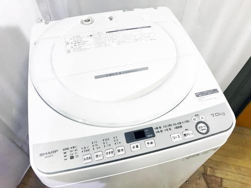 ★送料無料★2020年製★極上超美品 中古★SHARP 7kg 穴なし槽で清潔＆節水!!抗菌仕様＆槽クリーン!洗濯機【ES-GE7D-W】DAH4の画像2