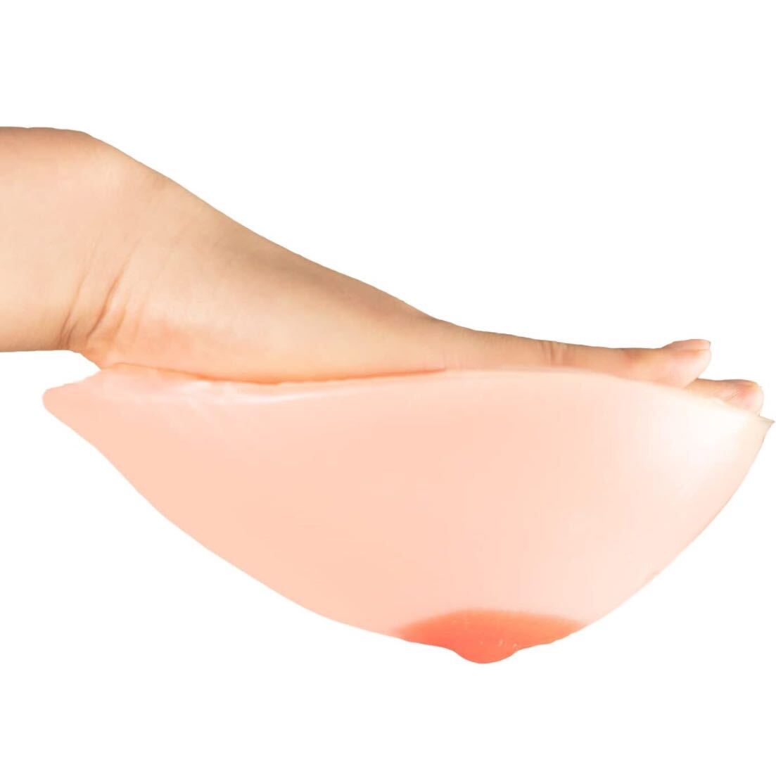 KUMIHO シリコンバスト 貼付式 自粘 人工 乳房 偽胸 自然 感 貼り付け バストアップ 2個 男女共通 バストアップ 乳房切除術 Cカップ600ｇ_画像1