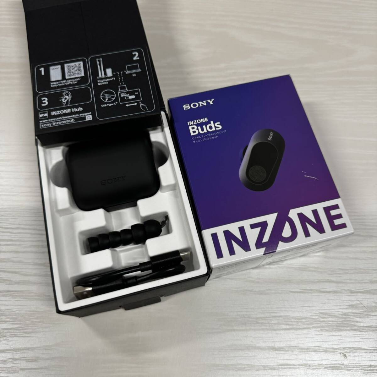 SONY ソニー ゲーミングイヤホン INZONE Buds:WF-G700N ホワイト ゲーミングイヤホン USBType-Cトランシーバー ロングバッテリー ブラック_画像5