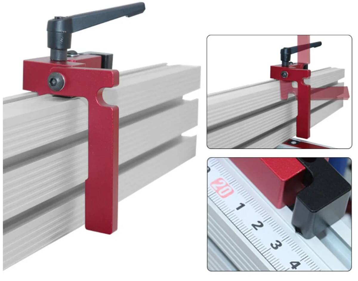 アルミ製 Tスロット マイタートラック75mmフェンス用 材料ストッパー 木工 テーブルソー等_画像2