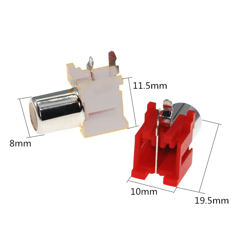 RCAジャック メス 基板取付用 赤白 2個セット_画像3