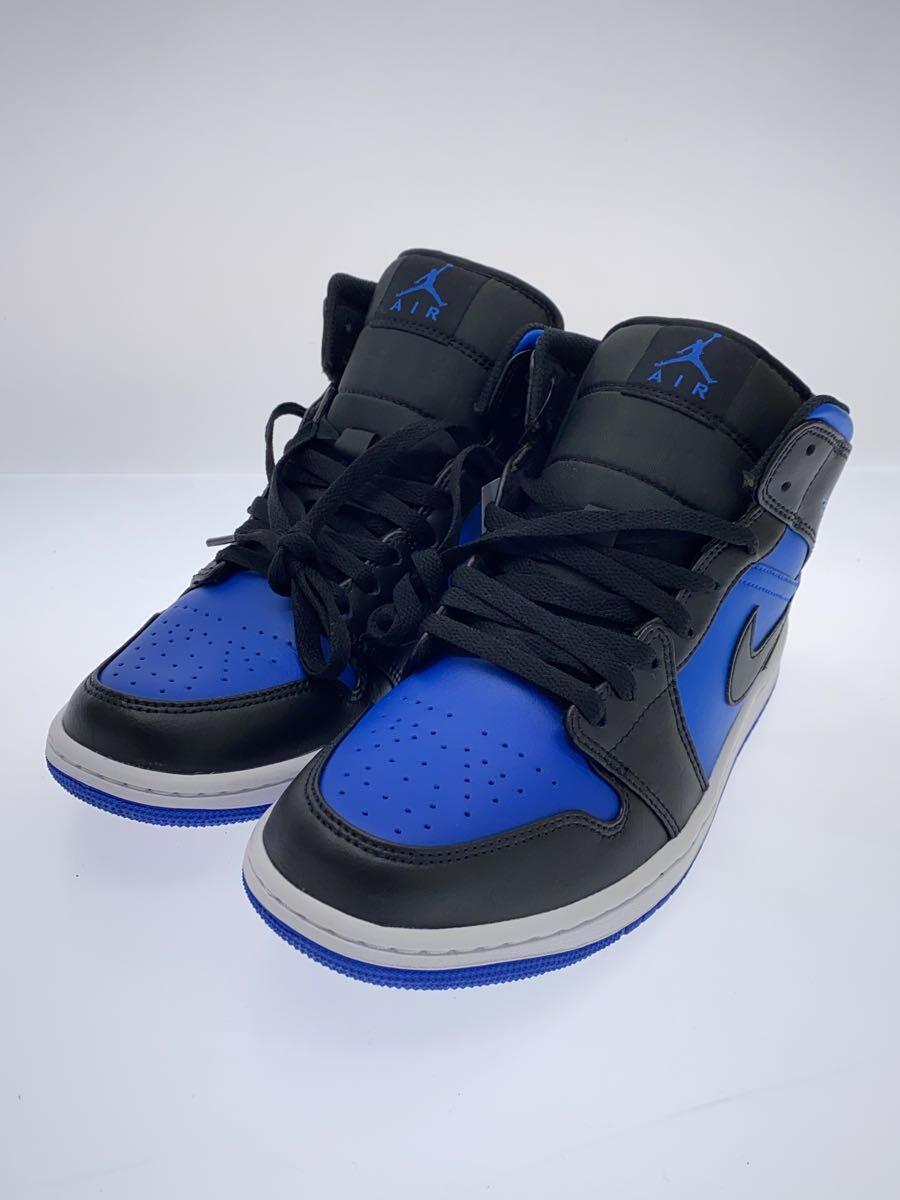 NIKE◆AIR JORDAN 1 MID_エア ジョーダン 1 ミッド/26.5cm/BLU/レザー_画像2