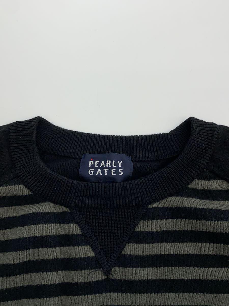 PEARLY GATES◆長袖Tシャツ/5/コットン/BLK/ボーダー/053-270002_画像7