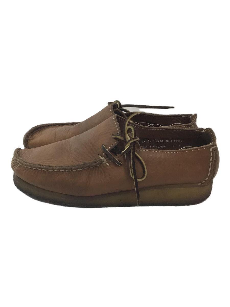 Clarks◆モカシンシューズ/クレープソール/US7.5/BRW/レザー/500629//_画像1