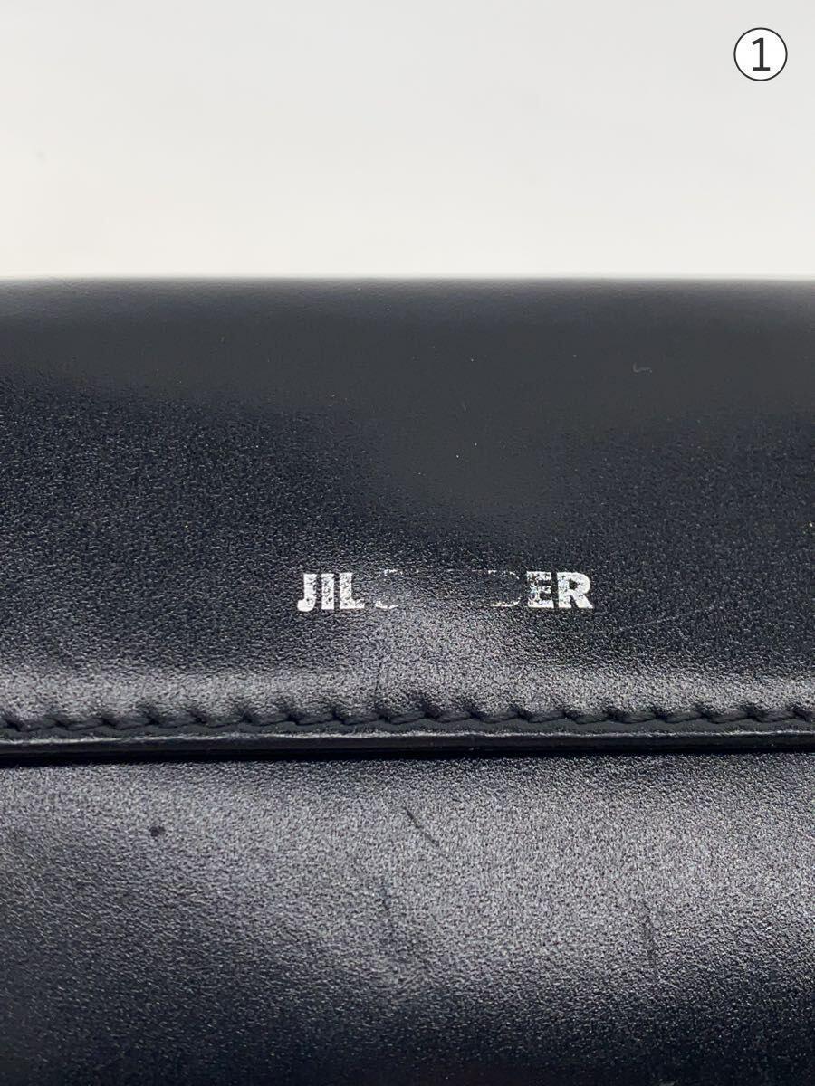 JIL SANDER◆3つ折り財布/レザー/BLK/レディース/ベビーウォレット/BABY WALLET/ロゴスレ有_画像3