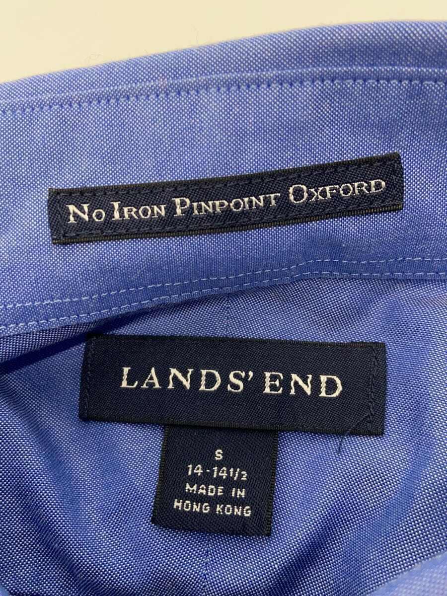 LANDS END◆長袖シャツ/S/コットン/BLU_画像3