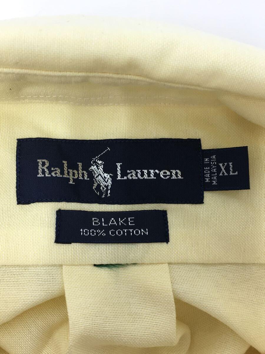 RALPH LAUREN◆半袖シャツ/XL/コットン/YLW/無地//_画像3