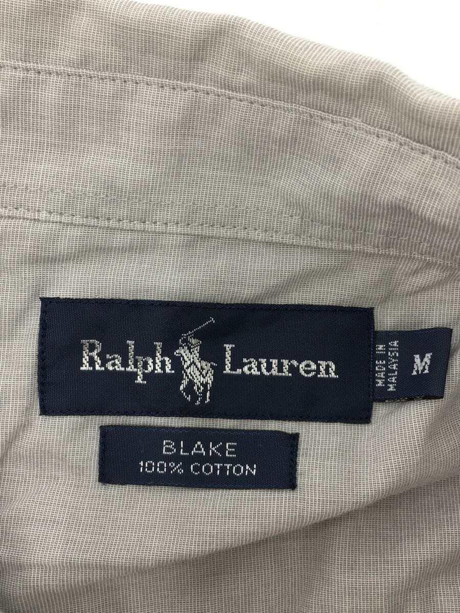 RALPH LAUREN◆半袖シャツ/M/コットン/GRY/無地//_画像3