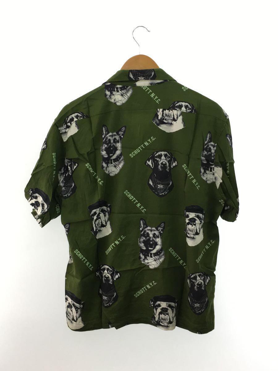 Schott◆HAWAIIAN SHIRT DOG/アロハシャツ/M/レーヨン/GRN/総柄/782-3123010//