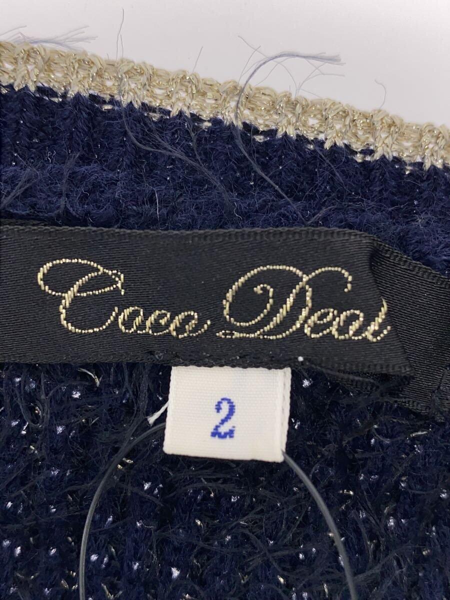 COCO DEAL◆セーター(厚手)/2/ウール/NVY/無地//_画像3